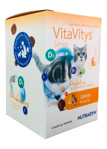 Suplemento Vitavitys Senior Para Gatos 45 Tab - Nutrasyn