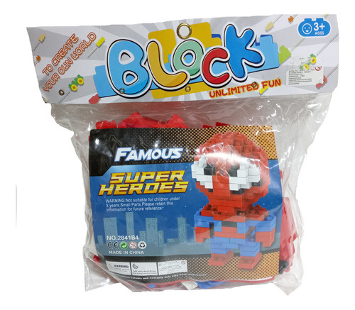 Juguete Bloques Super Heroes Spiderman 33cm Block Unlimited