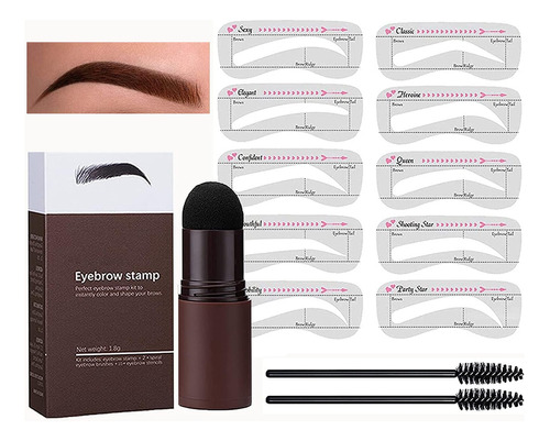 Kit De Modelado De Sello De Cejas Con 10 Formas De Cejas