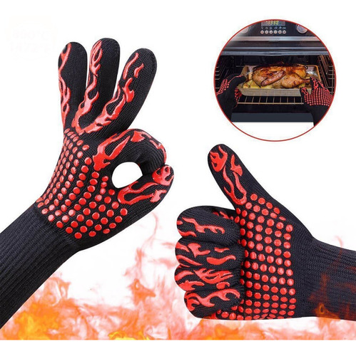 Guantes De Barbacoa Cocina Horno Resistentes Al Calor 1 Par