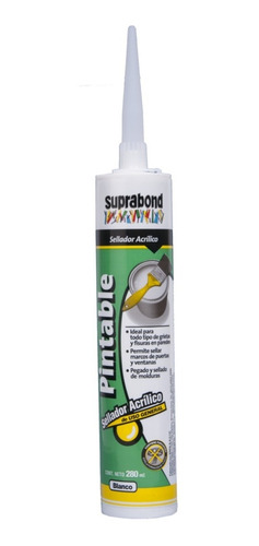 Imagen 1 de 5 de Sellador Acrílico Pintable Suprabond 280ml Blanco