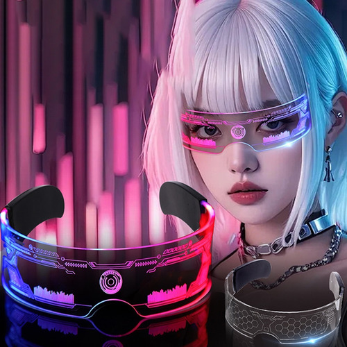 Gafas Led Visor - 7 Colores,12 Modos Gafas De Sol Futuristas