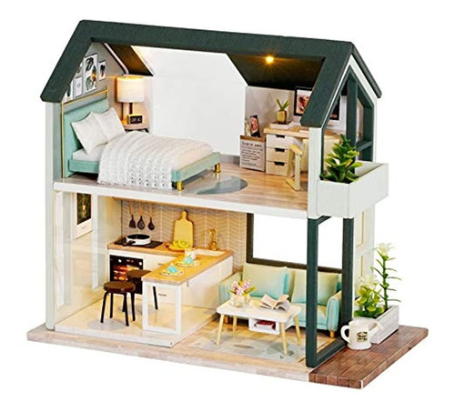 Casa De Muñecas En Miniatura De Spilay Diy Con Muebles De M