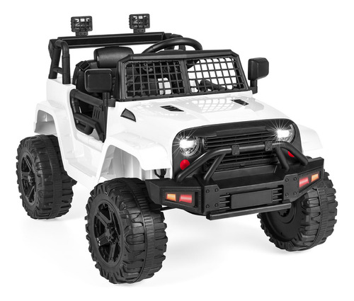Carrito Eéctrico Para Niños Blanco 12v C/luces Led & Control