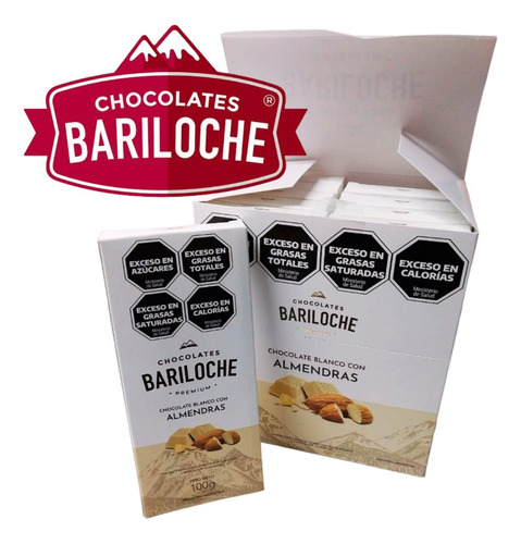 Chocolate Blanco Bariloche C/ Almendras Caja 10x100g Premium