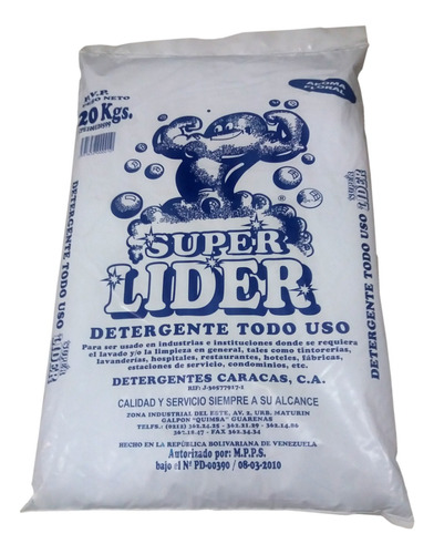 Super Líder Detergente En Polvo 20kg 
