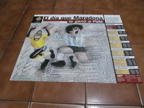 Poster Despegable El Dia Que Maradona Le Ganó A Pele Divino