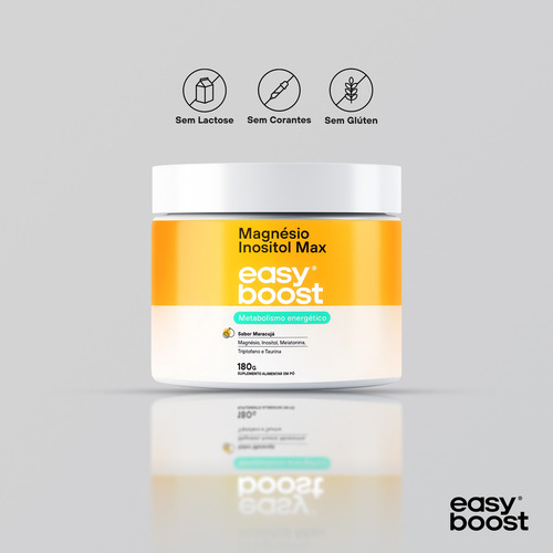 Magnesio Inositol Max Easy Boost Melatonina Triptofano 180g Sabor Maracujá