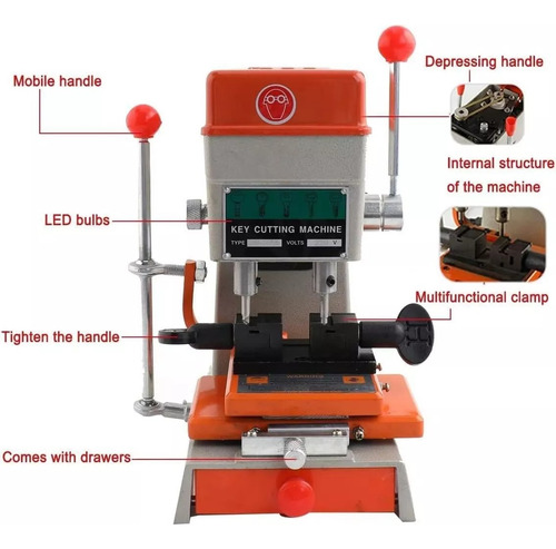 Tuomo Máquina Duplicadora De Llaves Vertical 150w, Cortadora De Llaves Multifunción, Equipo De Cerrajería Para Fabricar Llaves Para Puertas De Automóviles, Herramienta Universal Para Copiar Llaves