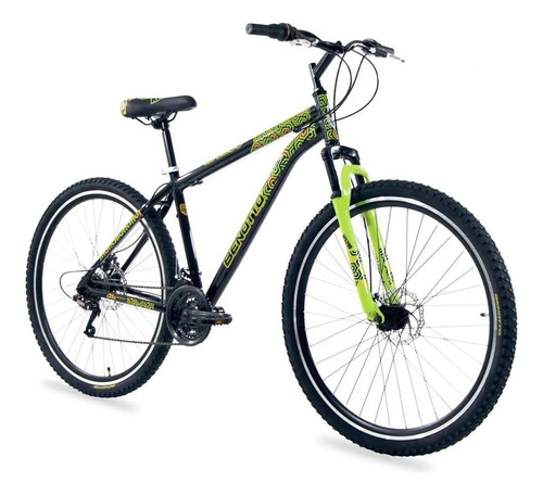 Bicicleta Benotto Mtb Xfs290 R29 21v Aluminio Frenos Disco Color Negro/Verde Tamaño del cuadro Único