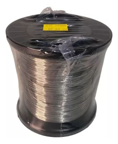 Fio De Aço Inox Rolo Arame Cerca Elétrica 0,45mm 348 Metros Cor Cinza
