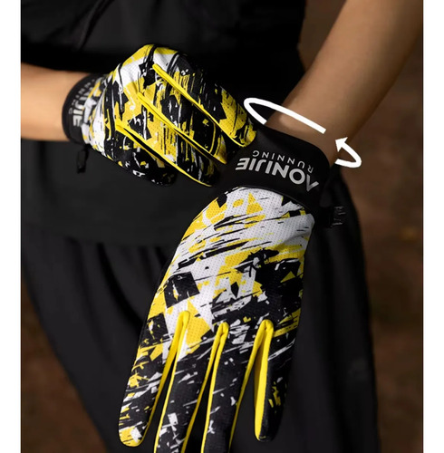 Guantes Deportivos Ultralivianos Trail Running Aonijie Amarillo / Talle M