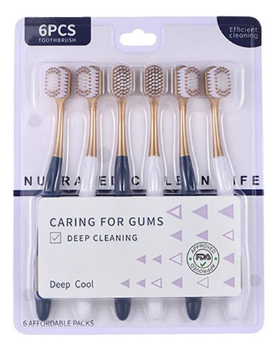 F 6 Cepillos De Dientes De Cerdas Suaves Con Cabezales