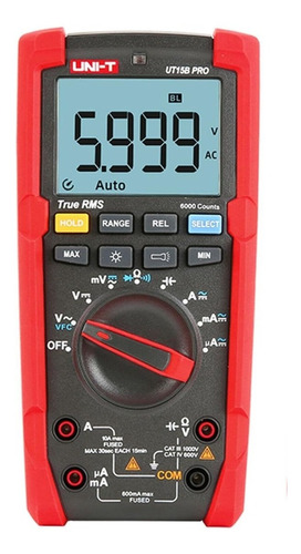 Multímetro Tester Digital Uni-t Ut15b Pro 1000v Rms Electro