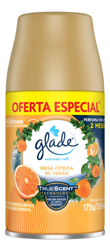 Refil aromatizante Glade Automatic frasco brisa cítrica de verão 269 ml