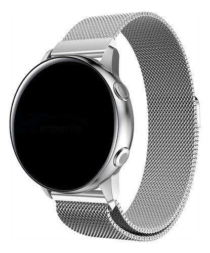 Pulseira Milanese Compatível Com Samsung Galaxy Watch 3 41mm Cor Prata