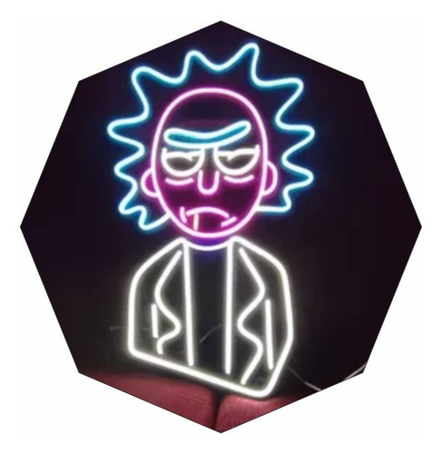 Cartel Rick Sánchez De Rick & Morty En Neón Led