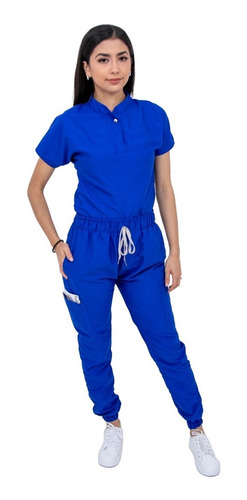 Pijama Quirúrgica Dama Jogger Antifluido Scrubs Cupatitzio Azul Liso Xs