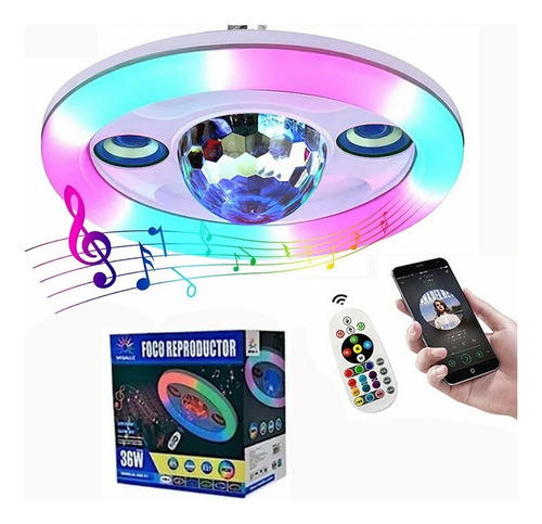 Lámpara Techo Led Rgb 36w Con Bocina Bluetooth 1