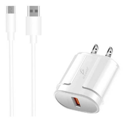 Combo Cargador Carga Rapida 2.0 Cable V8 Cargador Pared Usb