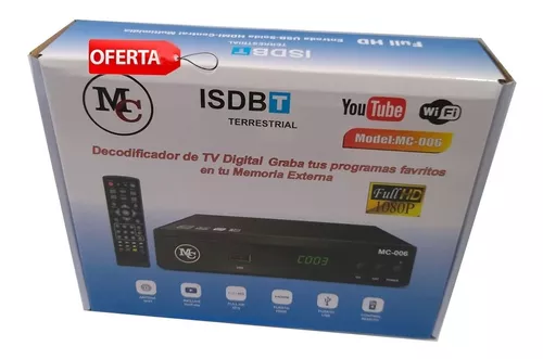 Ripley - SINTONIZADOR DECODIFICADOR TV DIGITAL HD 1080P TDT ISDBT U-006
