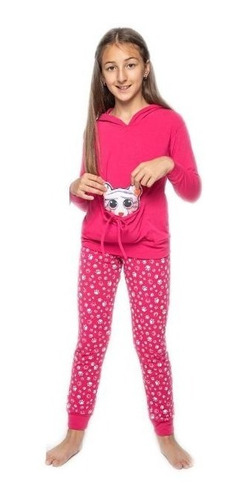 Pijama Nena Algodon Capucha C/muñeco Bianca Secreta 20655