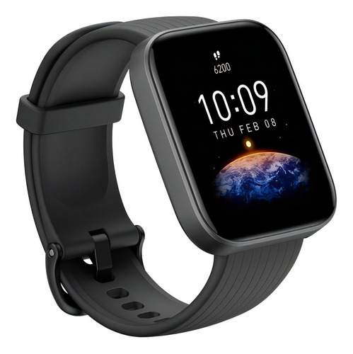 Smartwatch Amazfit Bip 3 Pro 1,69 40 mm de alumínio preto, cor da caixa preta, cor da malha preta, cor da moldura preta