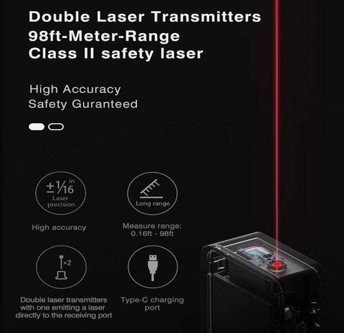 Hoto Medidor De Distancia Láser Smart Xiaomi Bluetooth 30mt