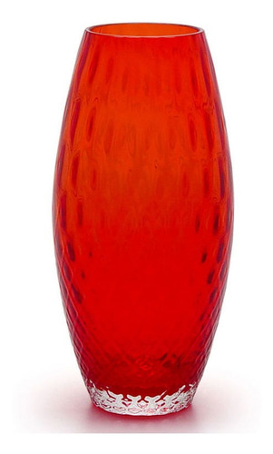 Vaso Oliva P Baloton Vermelho Murano Cristais Cadoro