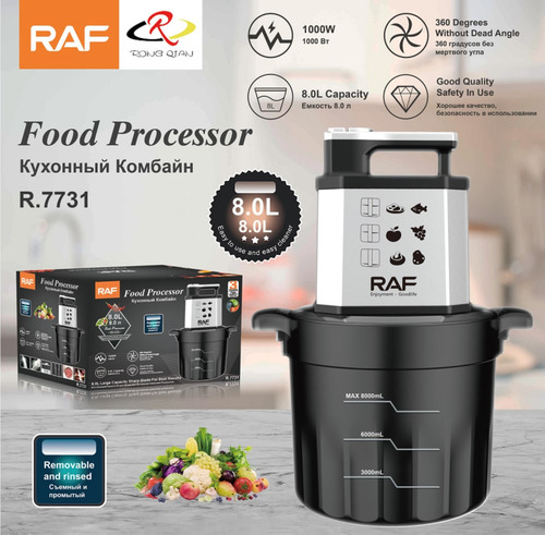Procesador De Alimento 8 Litros Raf Color Negro