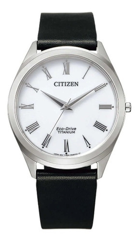 Reloj Citizen Titanium Analog Bj652015a Hombre Color de la malla Negro Color del bisel Plateado Color del fondo Blanco