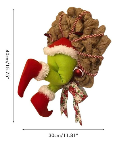Corona De Flores De Ladrón Del Grinch Para Decoración De Árb