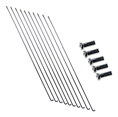Imagem 1 de 1 de Raio Zincado Preto, Niple, 2,0 X 288mm - 36 Raios
