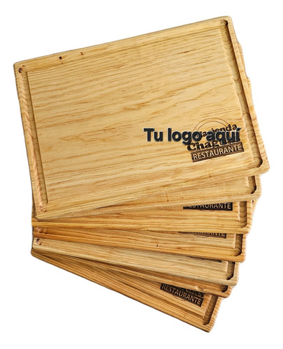 7pz Plato De Madera Tabla Parrillera Personalisable 24x34cm