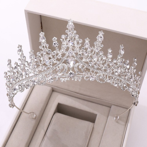 Tiaras Da Moda Coroa Rainha, Tiara De Casamento Cor Prateada