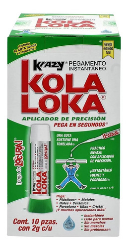 Pegamento Kola Loca 2 Gr Caja Con 10 Piezas