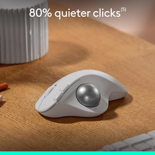 Mouse Ergonómico Logitech Ergo M575s, Inalámbrico, Blanco