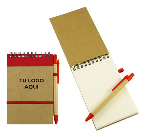 100 Uni Libreta Ecológica Con Bolígrafo Personalizada