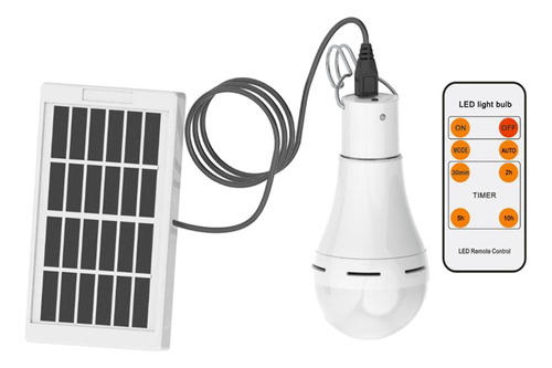 Bombilla Led Energía Solar 9w Carpa Camping Recargable