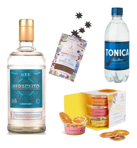 Kit Regalo Gin Tonic Heraclito London Dry + Tonica + Fika 