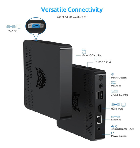 Bmax Mini Pc B1 Pro 8gb Emmc Celeron N4000 (hasta 2.6 Ghz) S