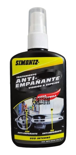 Spray Antiempañante Simoniz Vidrio Espejos Limpiador Liquido