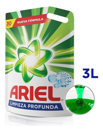 Ariel Jabon Liquido Limpieza Profunda Pouch X 3 Lt