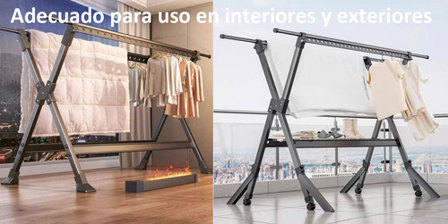Tendedero De Ropa Plegable Tripolar En Forma De X Metálico