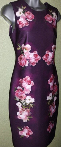 Vestido Lápiz Calvin Klein Floral Talla 2 /xs Dama (Usado)