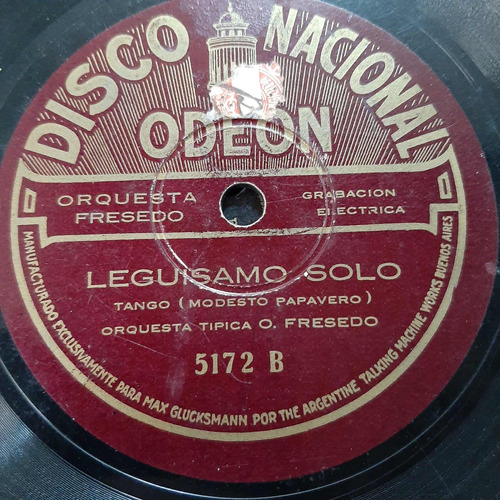Pasta Orquesta Tipica O Fresedo Nacional Odeon C203