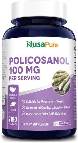 Policosanol 100 Mg Nusapure 180 Capsulas Hecho En Usa