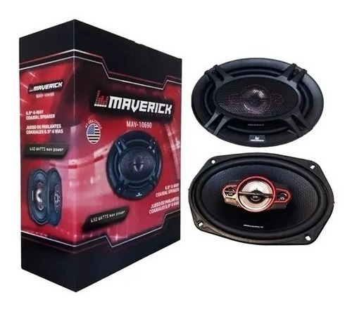 Juego De Parlantes Para Auto 6x9 Maverick 4 Vías 650w Audio Color Negro