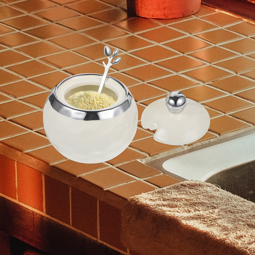 Recipiente Para Azúcar Con Tapa, Cuchara, Sazonador De Cerám