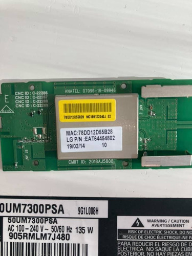 Modulo Wifi / Modulo Rf Lgsbwac92 Televisor LG 50um7300psa